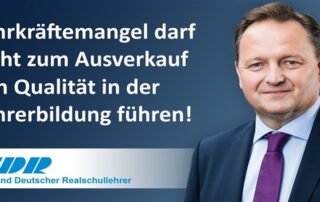 Lehrkräftemangel darf nicht zum Ausverkauf von Qualität in der Lehrerbildung führen